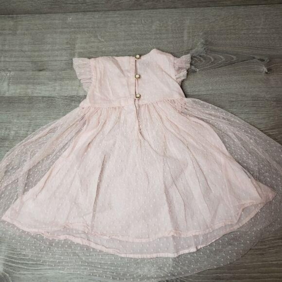 Jillians Closet Infant Pink Swiss Dot Tulle Party Dress 18M birthday princess - Picture 7 of 10